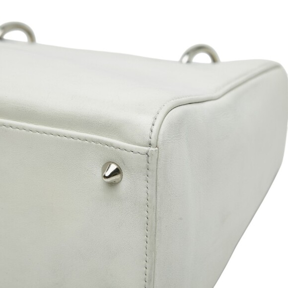 CHRISTIAN DIOR White Leather Shoulder Bag - Picture 7 of 16